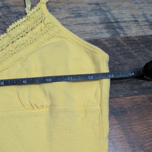 Aeropostale Yellow Camisole Tank Top with Lace Crochet Detail - Picture 5 of 8